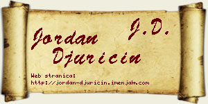 Jordan Đuričin vizit kartica